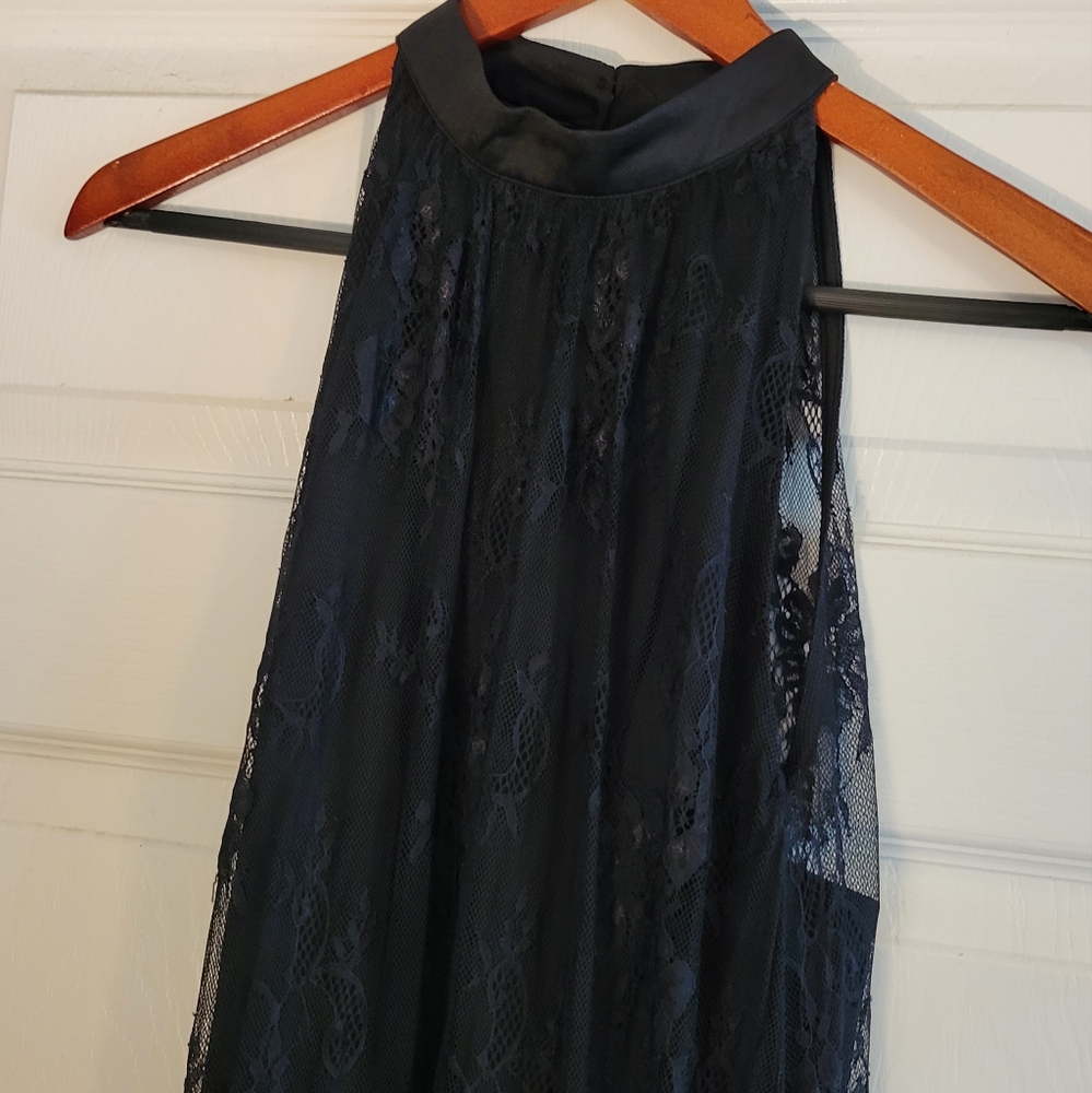Venus Elegant Black Lace Halter Dress Size Xtra Small Sleeveless